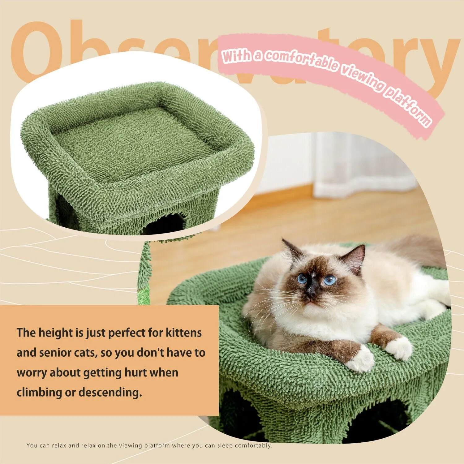 2 in 1 Condo & Cactus Cat Scratching Post / Tree / Pole