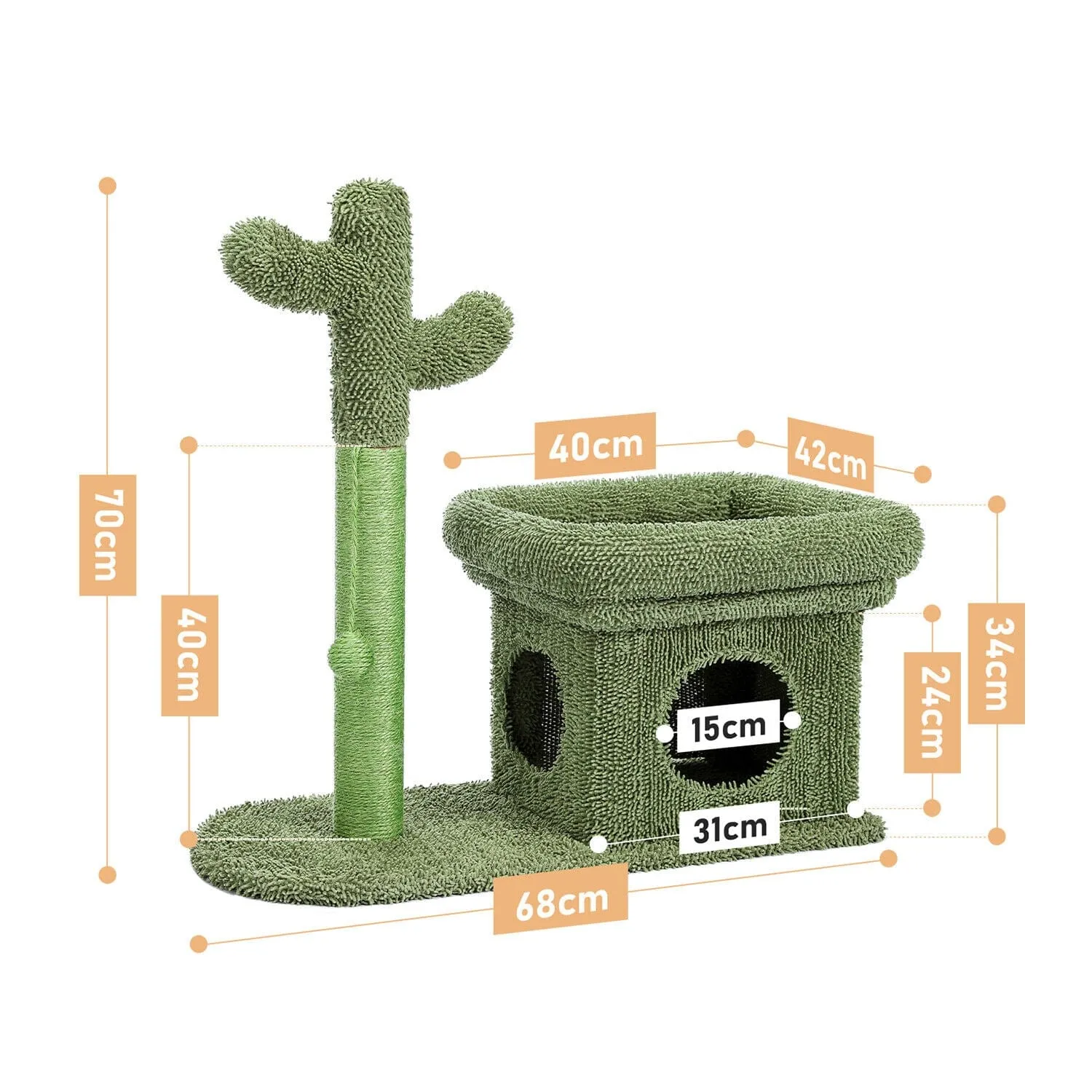 2 in 1 Condo & Cactus Cat Scratching Post / Tree / Pole
