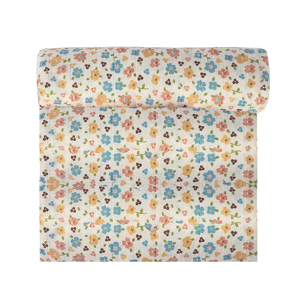 Abracadabra Cotton Muslin Swaddle For Newborns Pack of 3 (Bunny Garden) - Peach