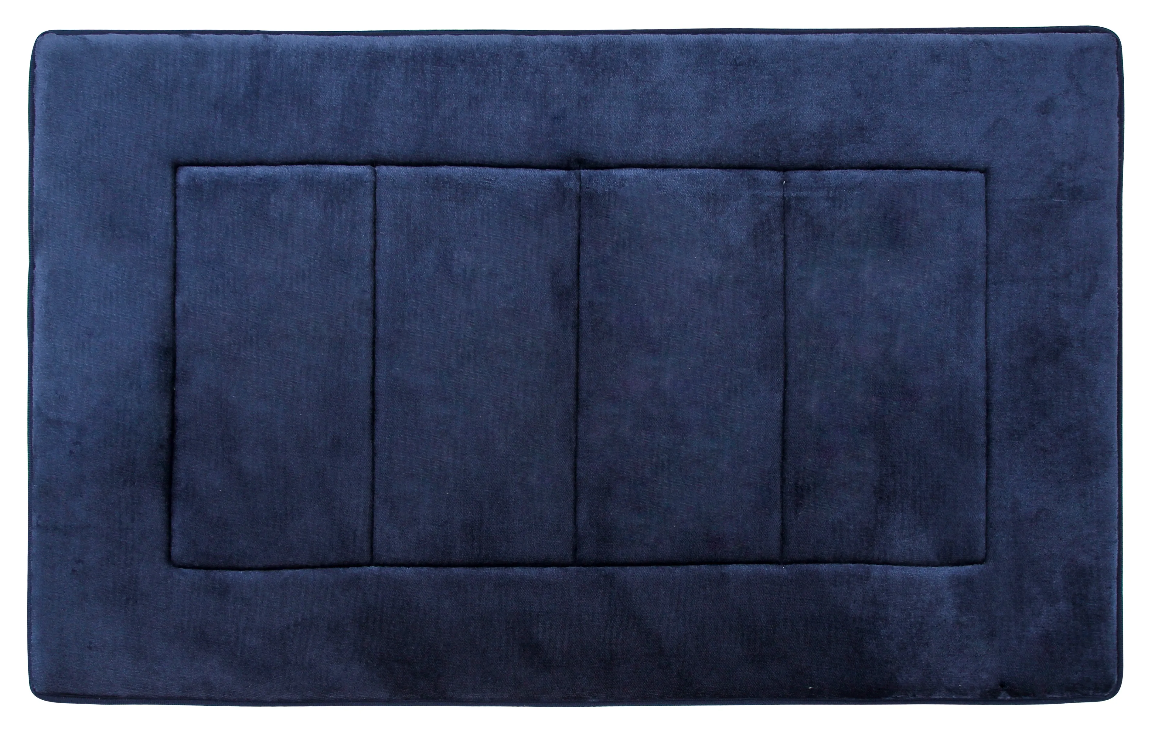 Activated Charcoal Memory Foam Bath Mat in Navy Blue, Large 21 x 34 in