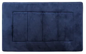 Activated Charcoal Memory Foam Bath Mat in Navy Blue, Large 21 x 34 in