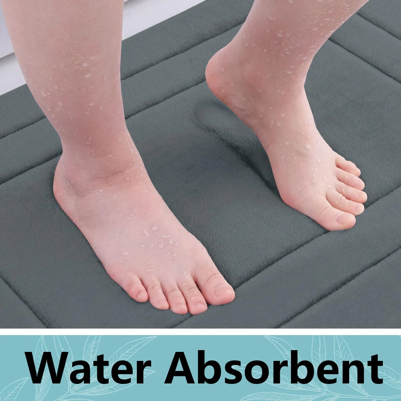 Arotive Memory Foam Bathroom Rug Mat 30x20, Ultra Soft and Absorbent Bath Mat, Machine Wash Dry, Comfortable Bath Rug Carpet for Bathroom Floor, Tub and Shower, Dark Grey
