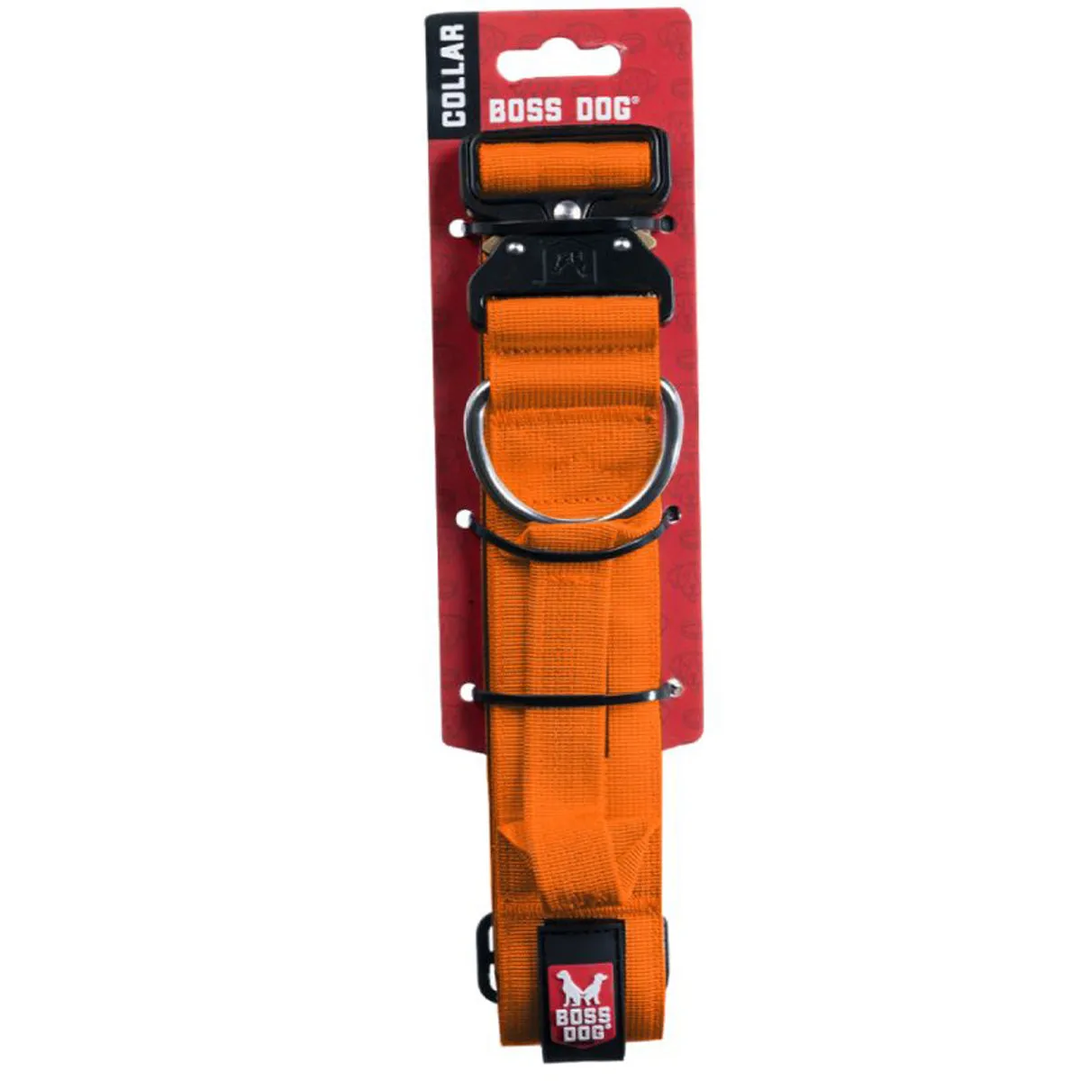 Boss Dog Tactical Collar 1.5" Wide 17"-22" Large Solid Orange