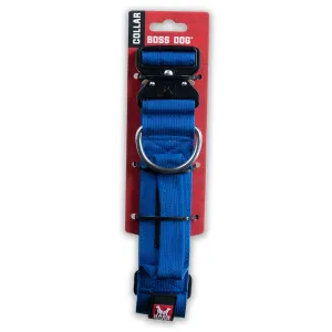 Boss Dog Tactical Collar 2" Wide 20"-28" XLarge Solid Blue