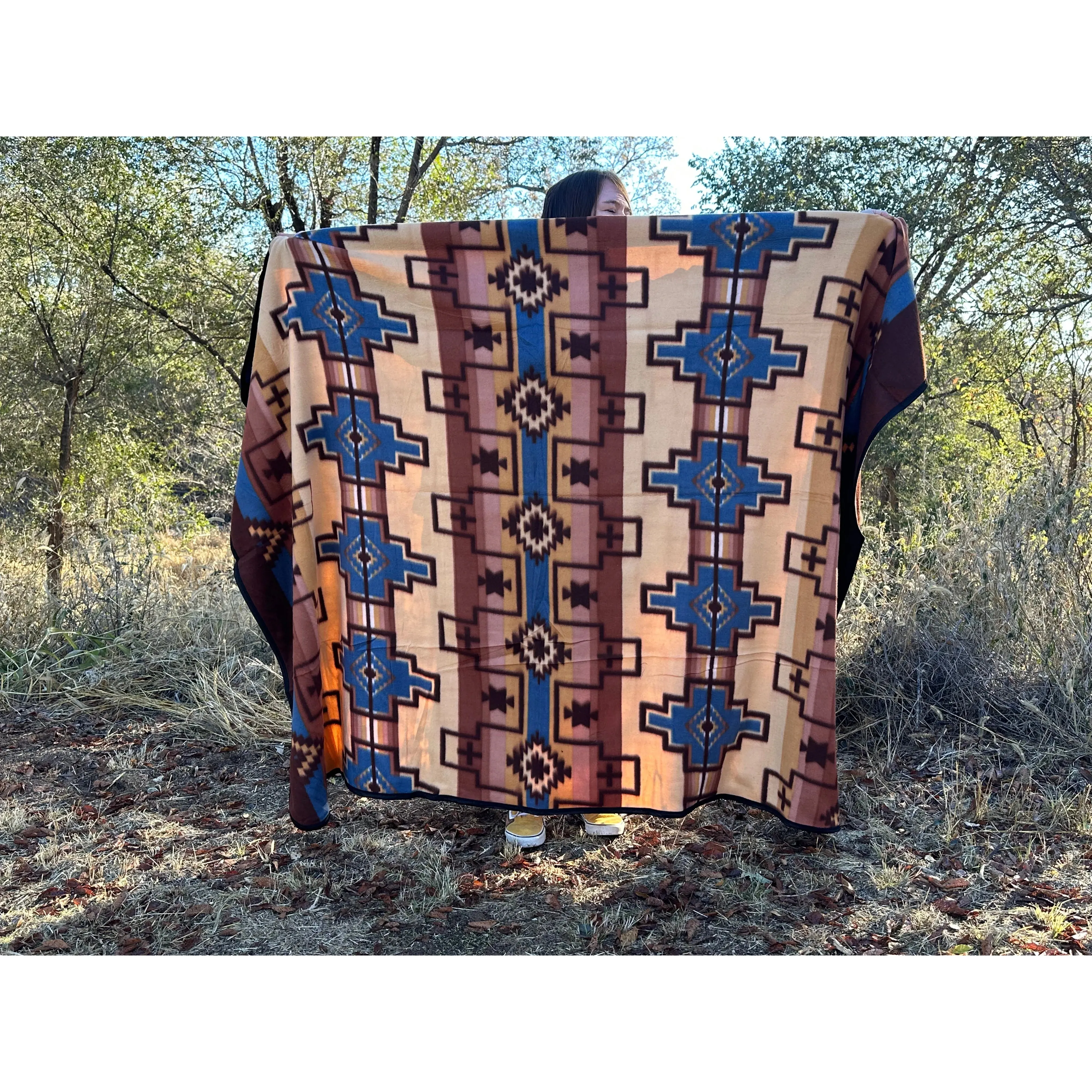 Brown Fleece Lodge Blanket