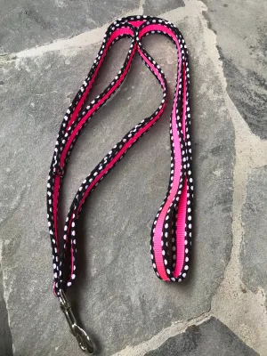 Double Handle Leash Dot Pink