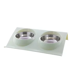 Eco-Friendly Stainless Steel Dual Pet Bowls for Small to Medium Dogs and Cats