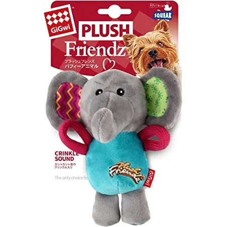 Elephant 'Plush Friendz' with Squeaker Medium