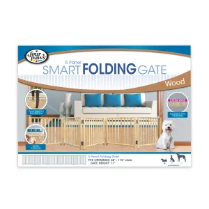 Four Paws Expandable Dog Gate, Wood Gate for Dogs - 48-110 in W X 17 in H