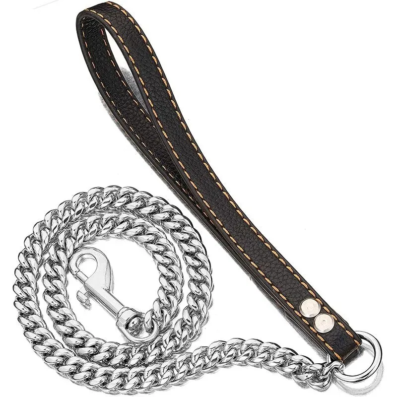 Heavy Duty Leash With Durable Leather Handle 120cm