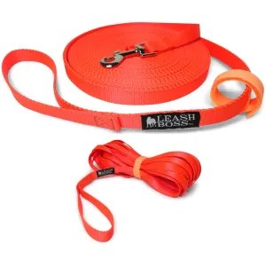 Long Trainer - 30 Foot 3/4 Inch Nylon Dog Training Leash with Storage Strap