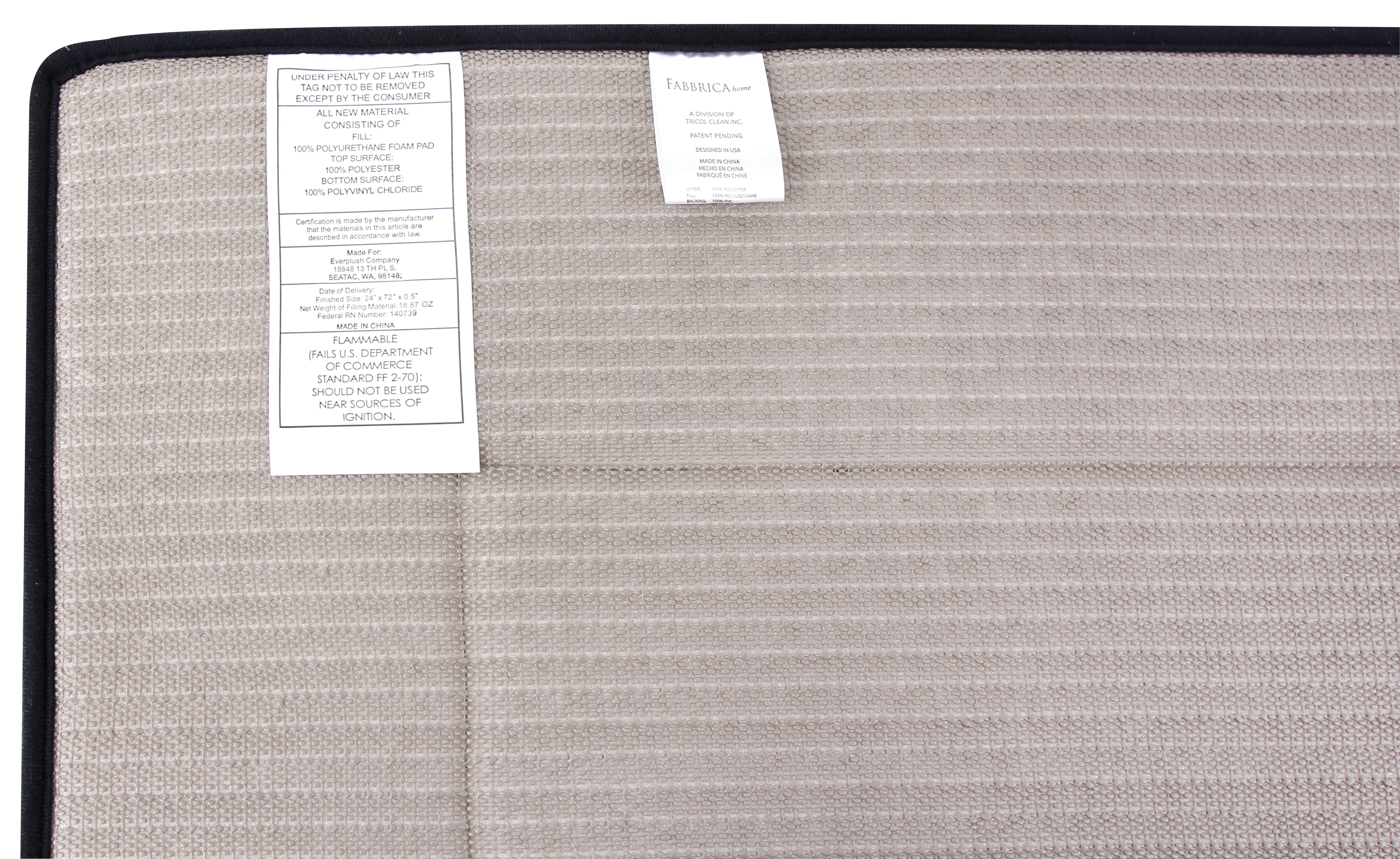 Memory Foam Runner in Black, 2 x 6 ft