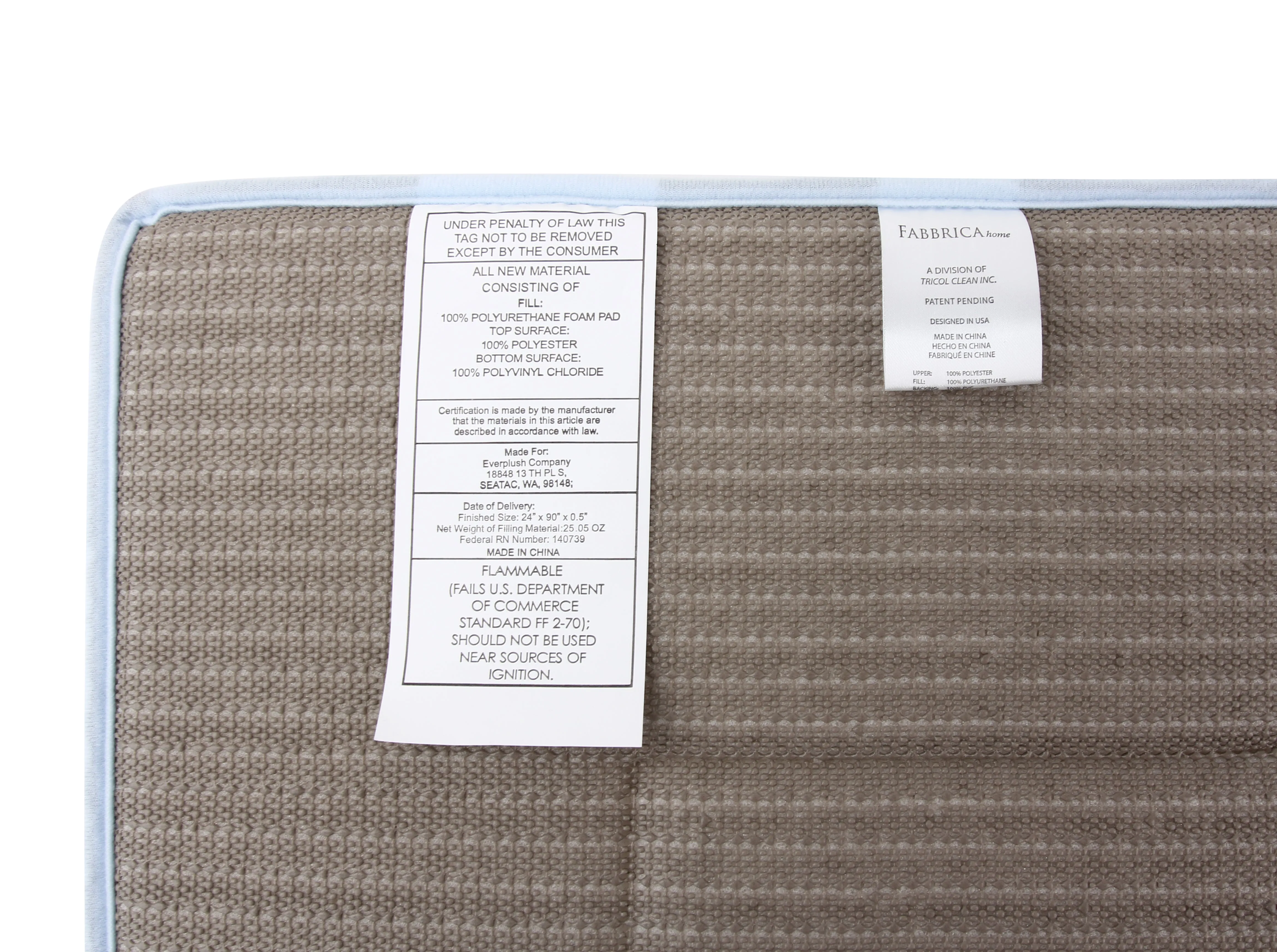 Memory Foam Runner in Sky Blue, 2 x 6 ft