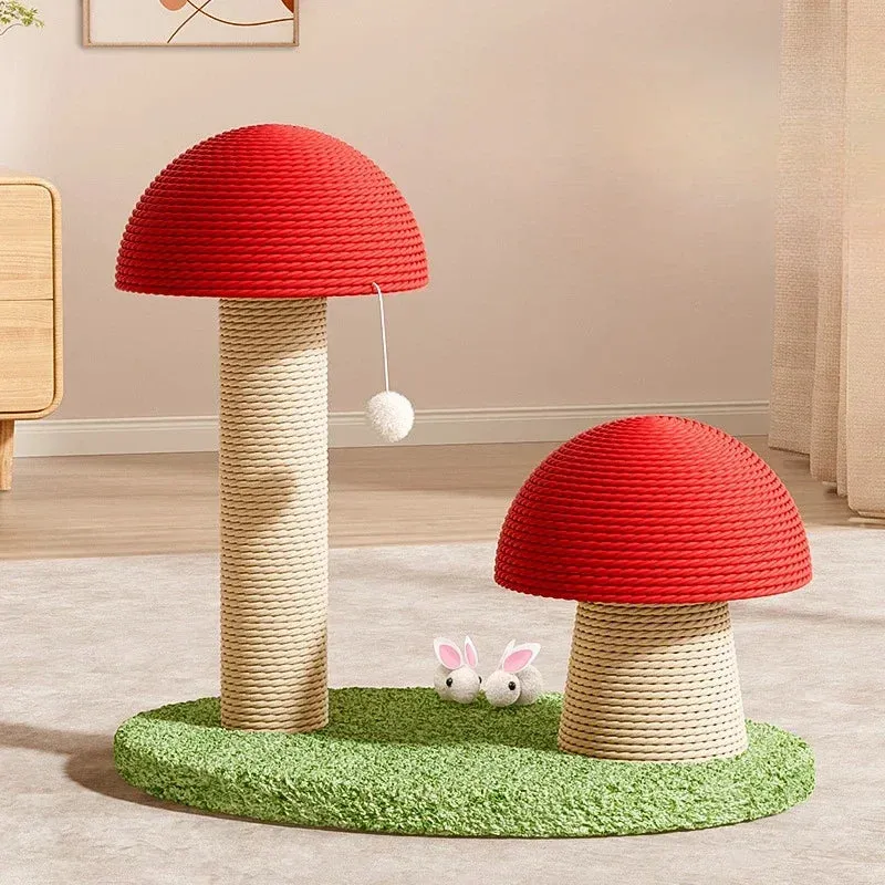 Mushroom Cat Scratching Tree – Sisal Scratching and Climbing Frame for Kittens