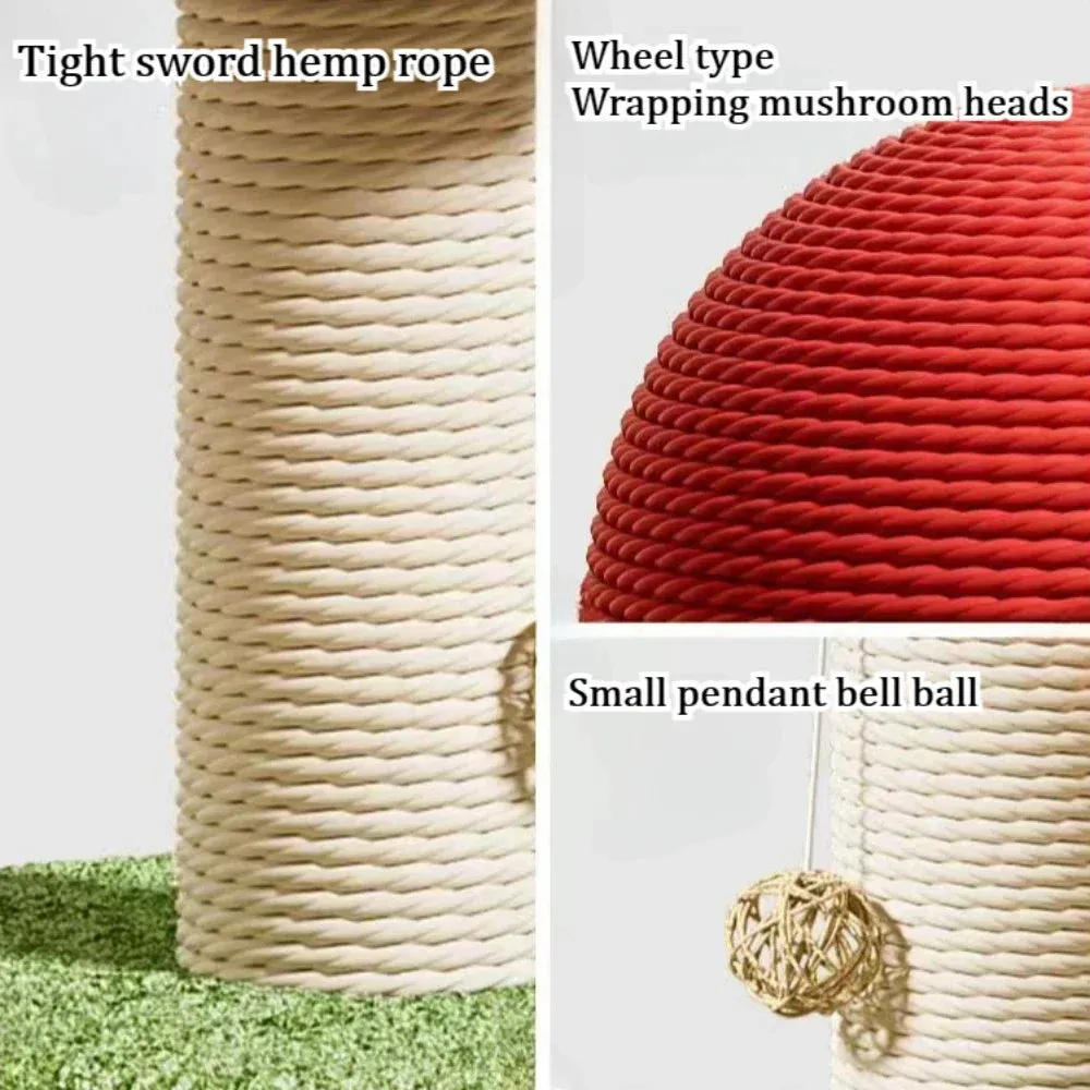 Mushroom Cat Scratching Tree – Sisal Scratching and Climbing Frame for Kittens