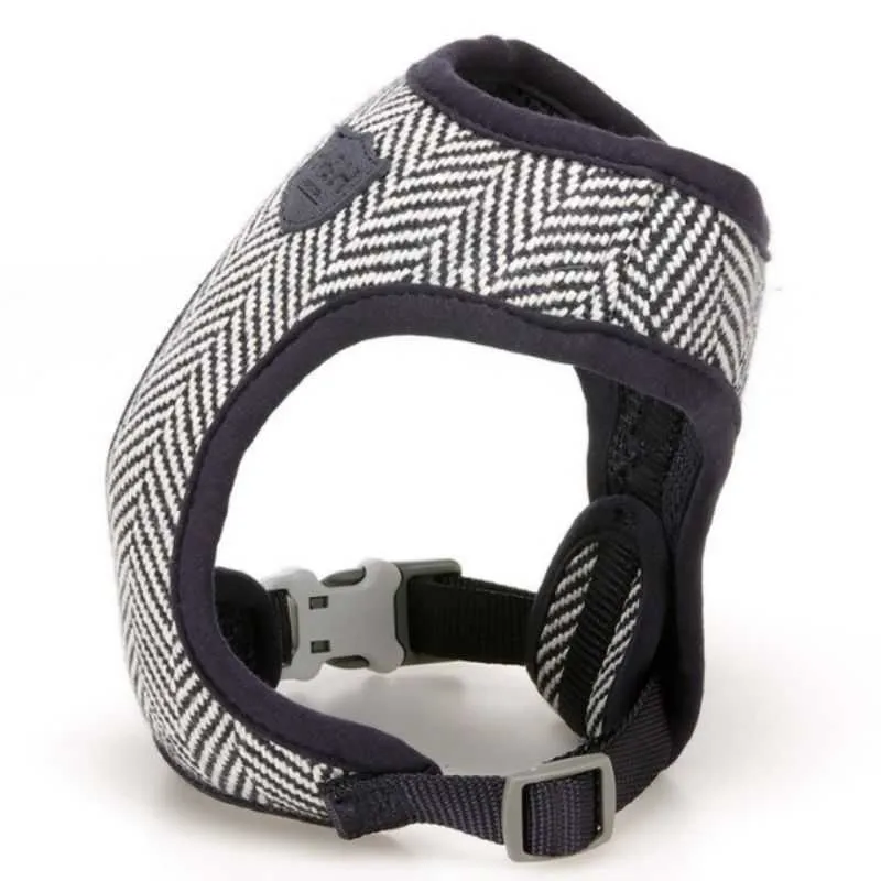 Navy Herringbone Dog Harness