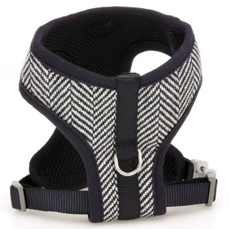 Navy Herringbone Dog Harness