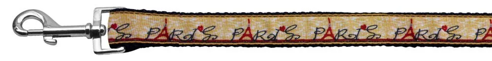 Pet Dog & Cat Nylon Collar or Leash, "From Paris With Love"