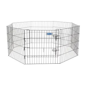 Petmate Exercise Pen with Door - Black - 24 in
