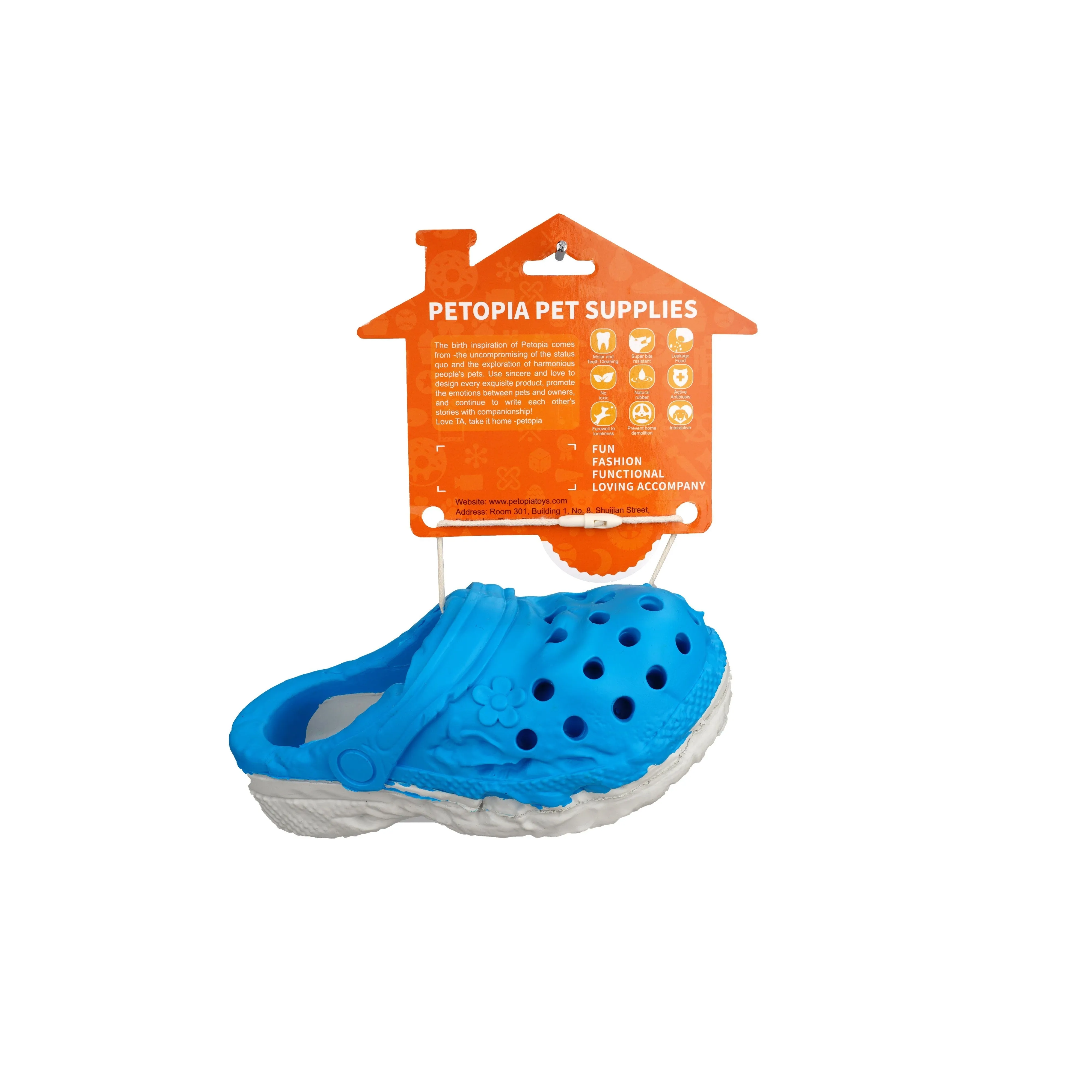 Petopia Tough Cozy Slipper Large Rubber Dog Toy Assorted Colours^^^