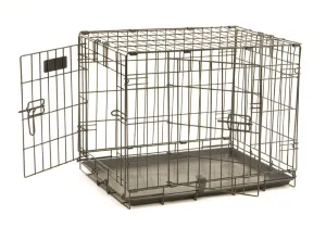 Precision Pet Products ProValu 2 Door Wire Dog Crate - Black - 42 in