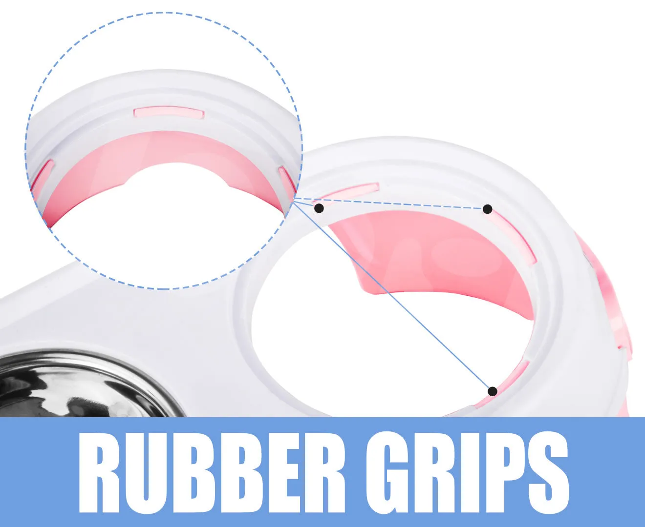 truepal Pink Dual Elevated Raised Pet Dog Puppy Feeder Bowl Stainless Steel Food Water Stand