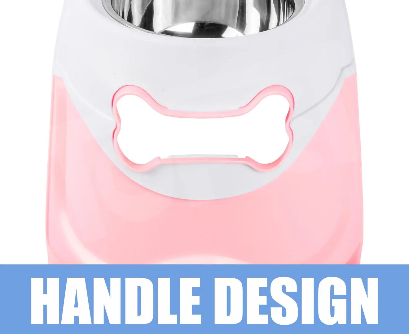 truepal Pink Dual Elevated Raised Pet Dog Puppy Feeder Bowl Stainless Steel Food Water Stand