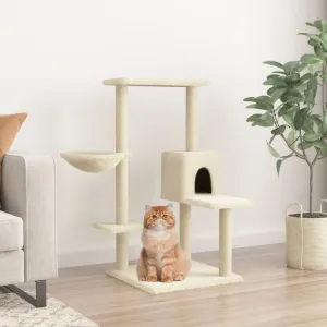 vidaXL Cat Tree with Sisal Scratching Posts Cream 95 cm