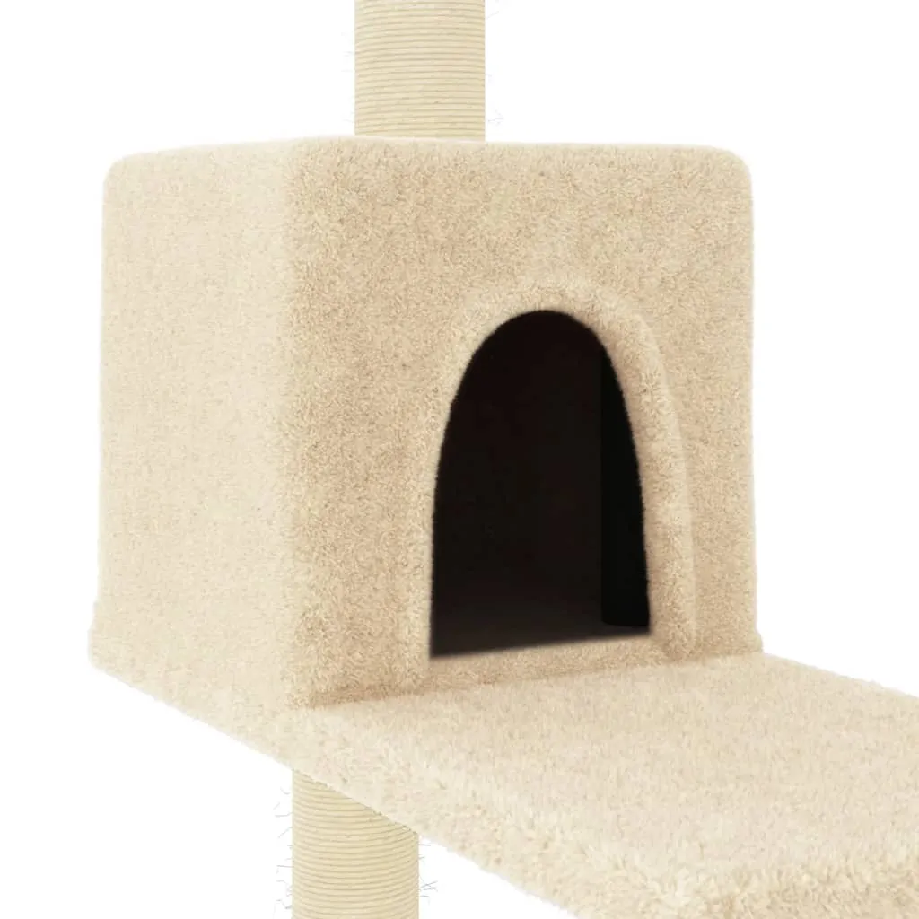vidaXL Cat Tree with Sisal Scratching Posts Cream 95 cm