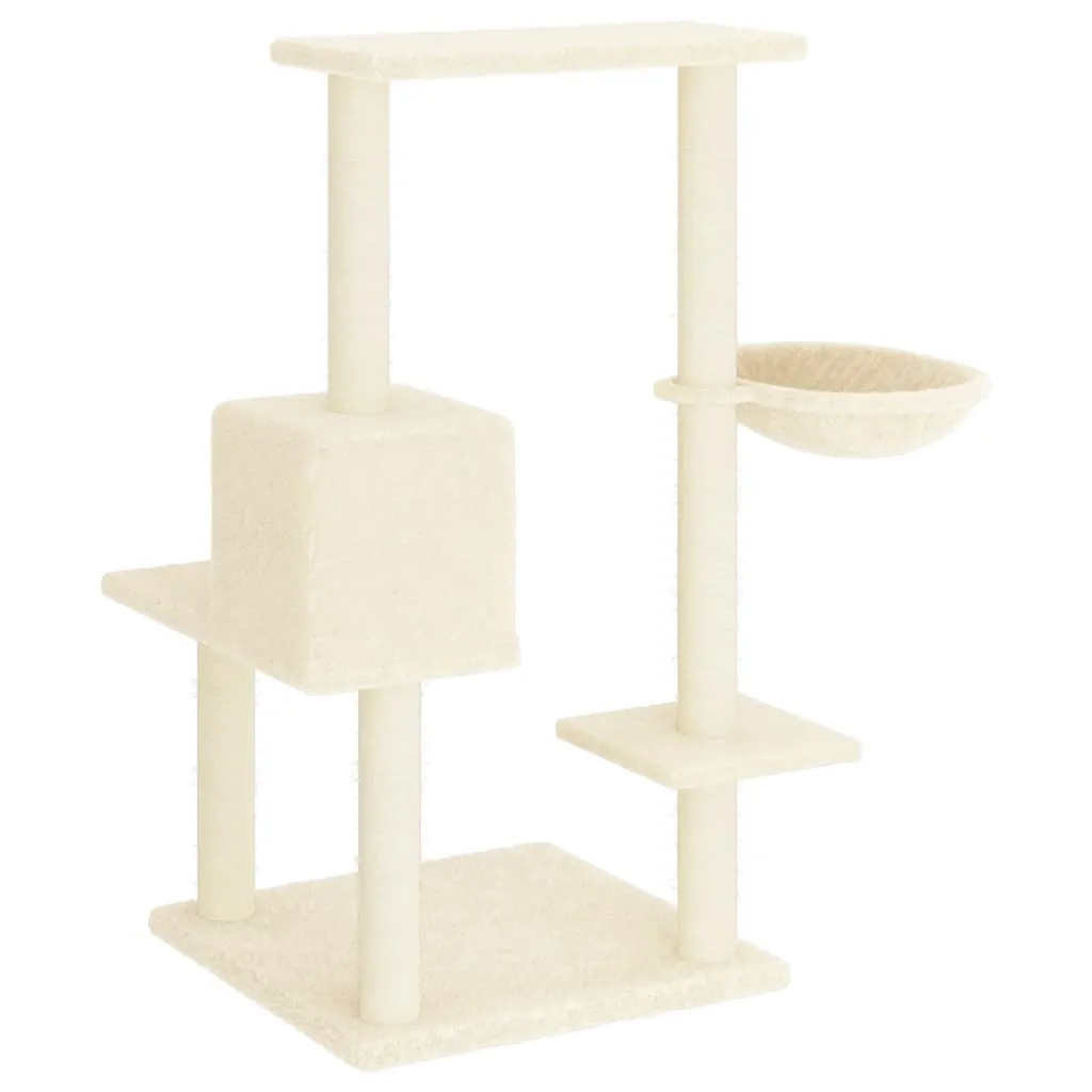 vidaXL Cat Tree with Sisal Scratching Posts Cream 95 cm