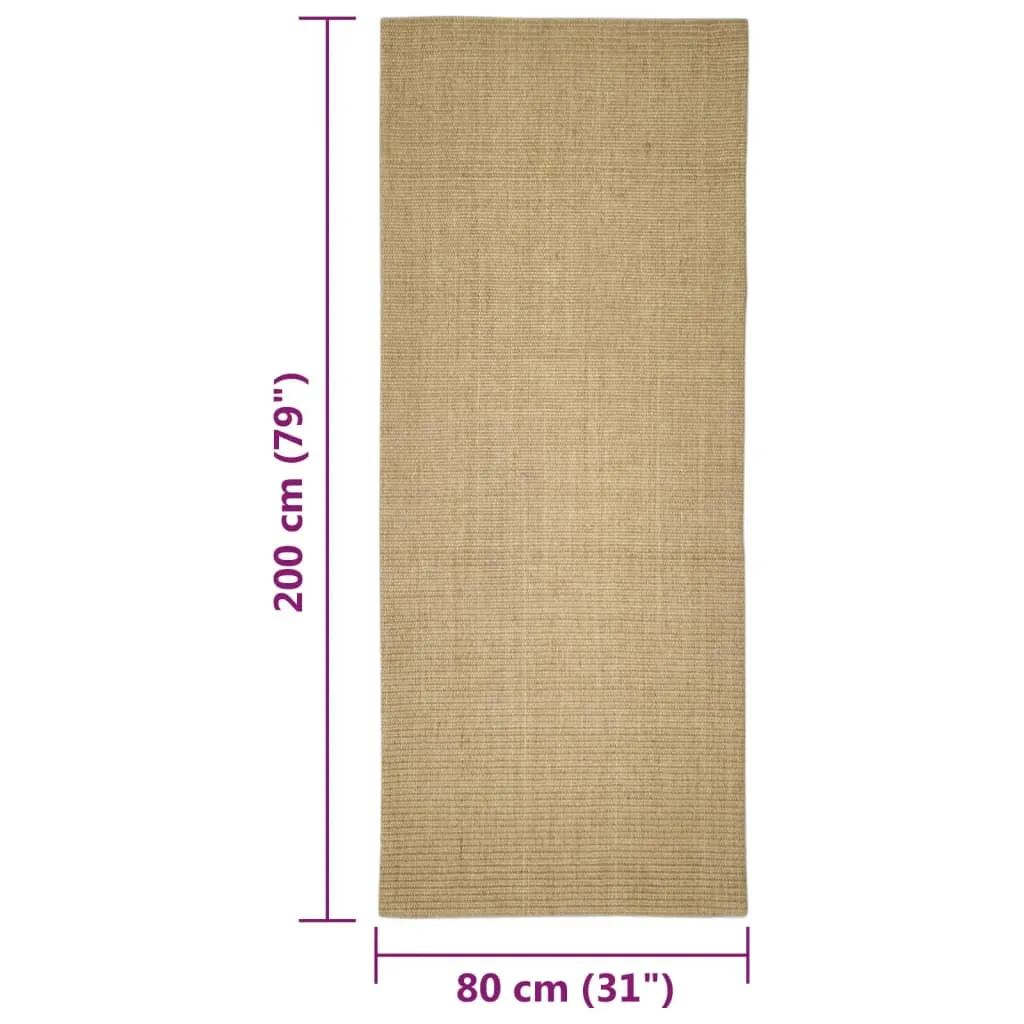 vidaXL Sisal Rug for Scratching Post 80x200 cm