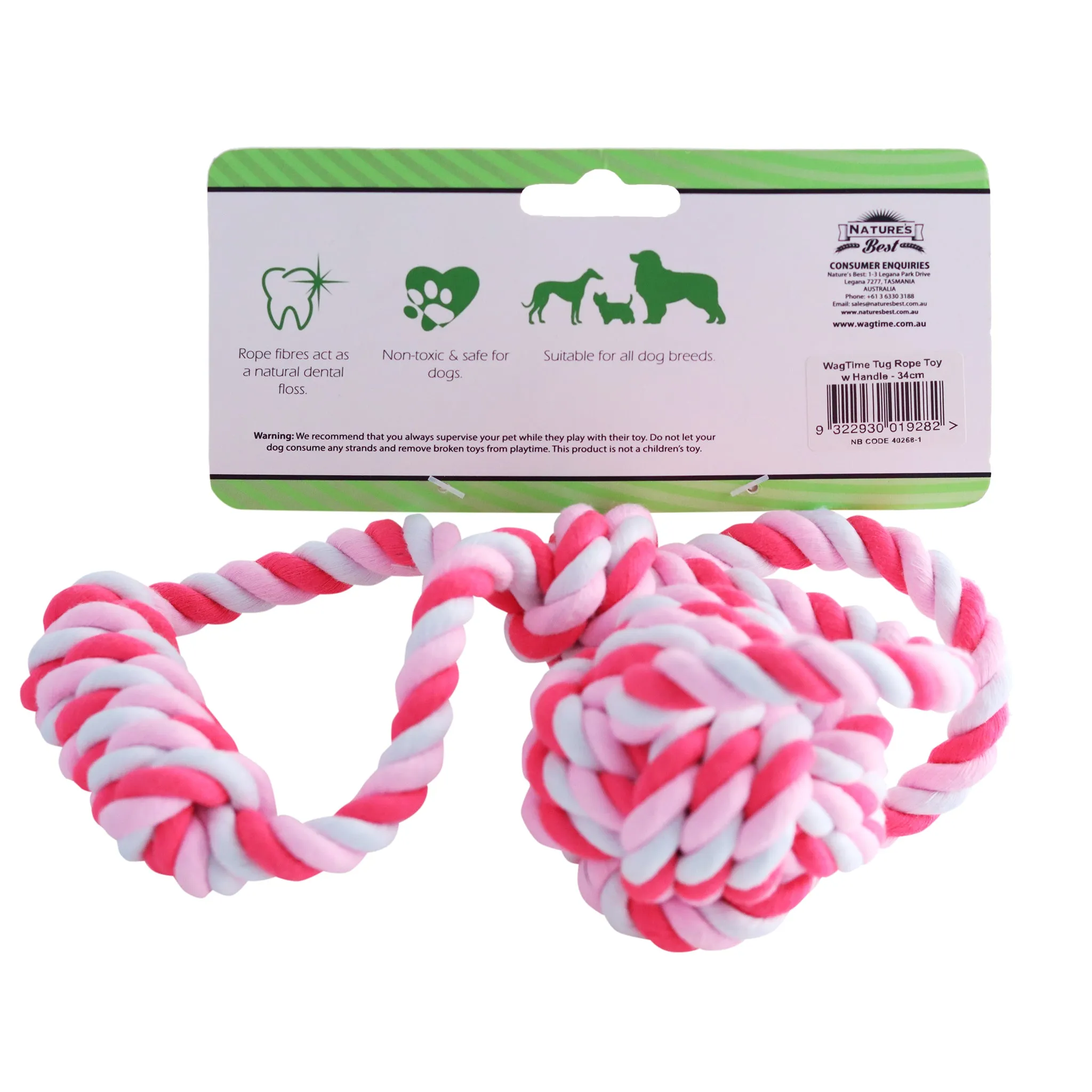 WagTime - Tug Rope Toy with Handle (34cm)
